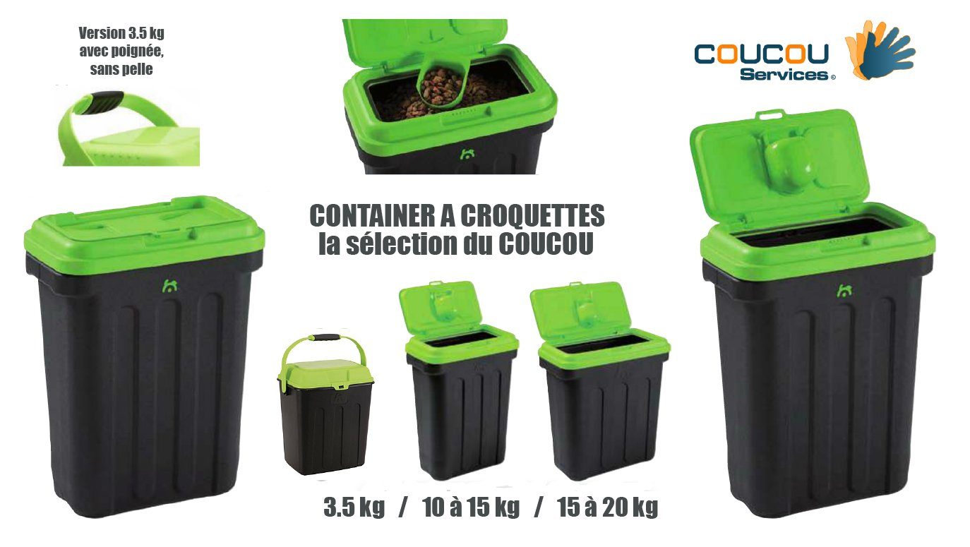 Dry Box container pour croquettes - 15 à 20 kg avec pelle - COUCOU Services