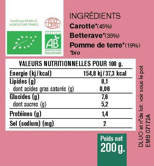 Mouline Betterave Carotte 0gr Bio Coucou Services